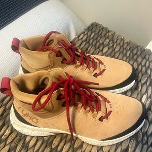 Tan Boots with Red Laces
